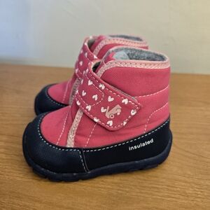 See Kai Run Pink and Black Heart Boots